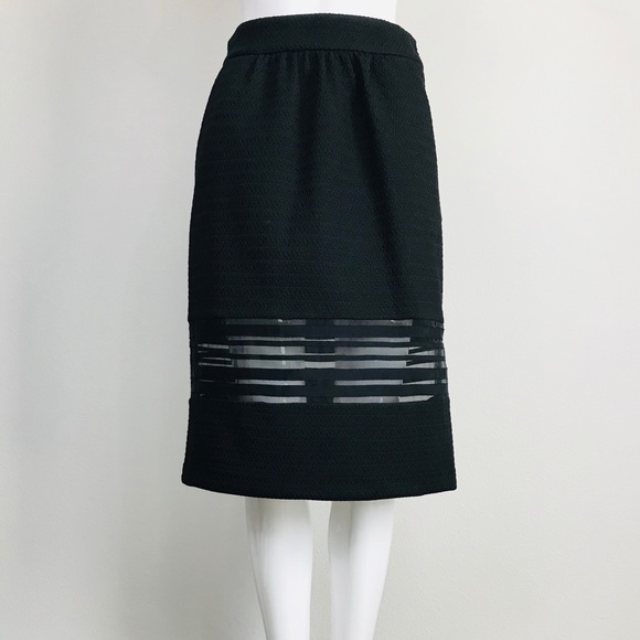 Badgley Mischka Dresses & Skirts - BADGLEY MISCHKA textured silk-trimmed black skirt